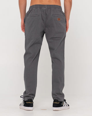 Man wearing Mid Boy Straight Fit Elastic Pant in Pavement
