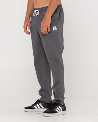 Man wearing Mid Boy Straight Fit Elastic Pant in Pavement