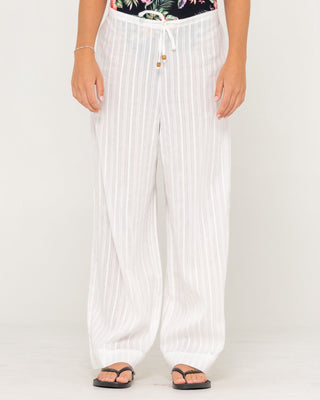 Woman wearing Cici Sheer Beach Pant in White