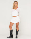 I Kissed A Pearl Lace Mini Skirt