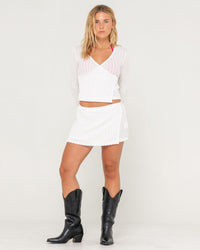 I Kissed A Pearl Lace Mini Skirt