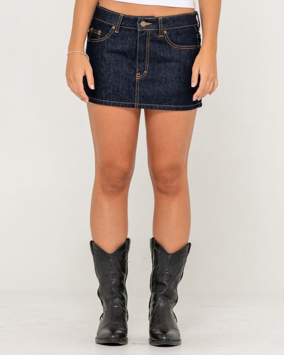 woman-wearing-ripper-raw-low-rise-denim-micro-skirt-in-raw-dawg-blue-1