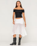 Athens Low Rise Lace Maxi Skirt