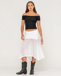 Athens Low Rise Lace Maxi Skirt