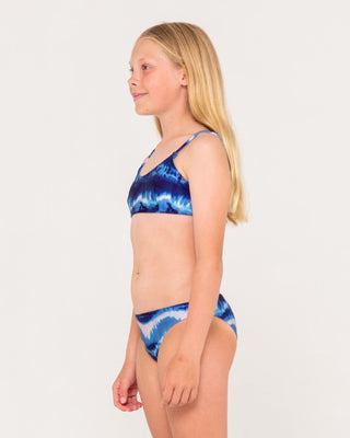 Girl wearing 2 Dye 4 Bikini Set Girls in Blue Tie Dye