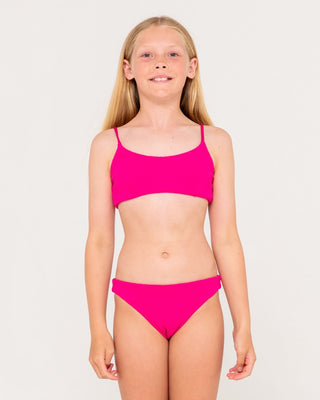 Girl wearing Sandalwood Bikini Set Girls in Fuchsia