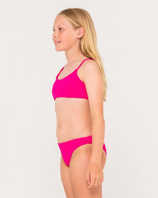 Girl wearing Sandalwood Bikini Set Girls in Fuchsia