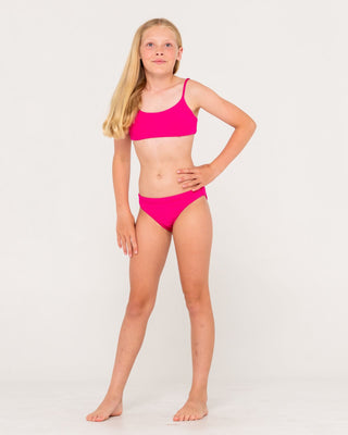 Girl wearing Sandalwood Bikini Set Girls in Fuchsia