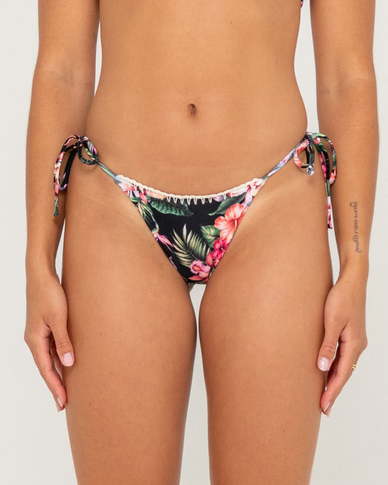 woman-wearing-heidi-floral-midi-ties-bikini-bottom-in-black