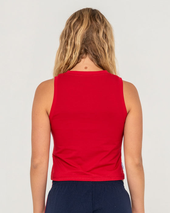 woman-wearing-crossroads-fitted-tank-in-red