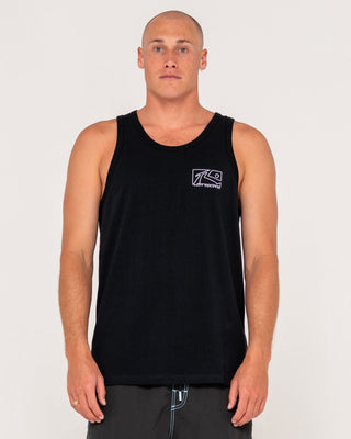 Man wearing Boxed Out Tank in Black