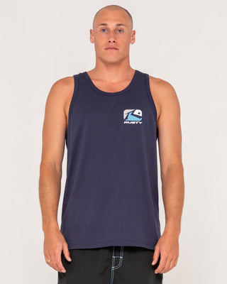 Man wearing Phenom Tank in Navy Blue