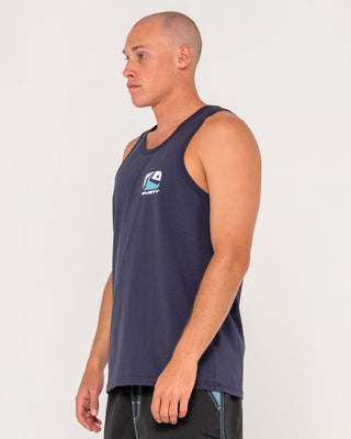 Man wearing Phenom Tank in Navy Blue