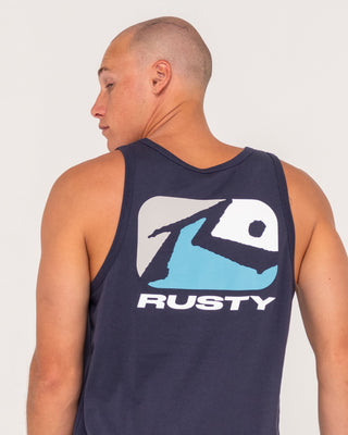 Man wearing Phenom Tank in Navy Blue