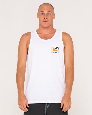 Man wearing Phenom Tank in White