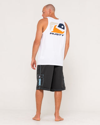 Man wearing Phenom Tank in White