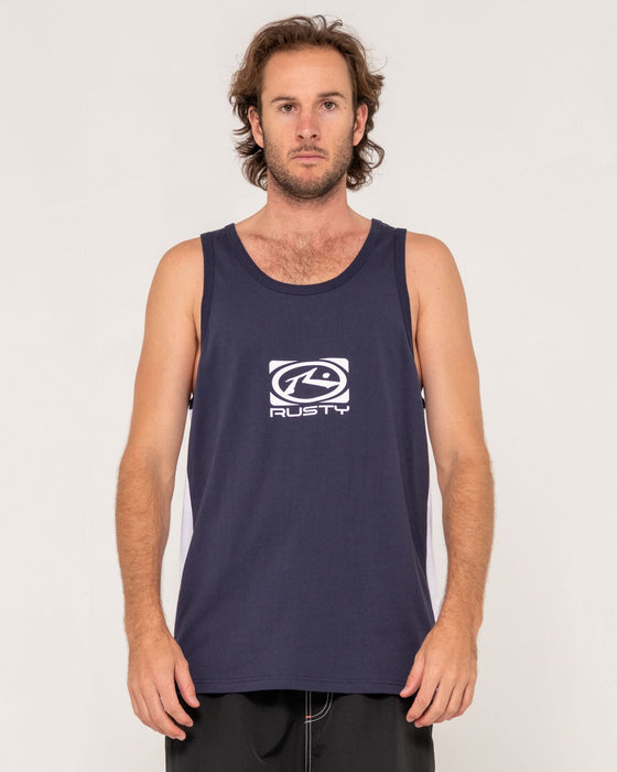 man-wearing-hyper-tank-in-navy-blue
