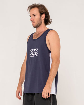 Man wearing Hyper Tank in Navy Blue
