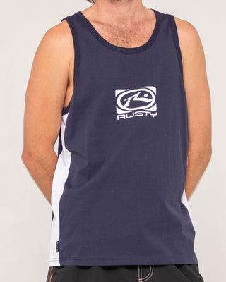 Man wearing Hyper Tank in Navy Blue