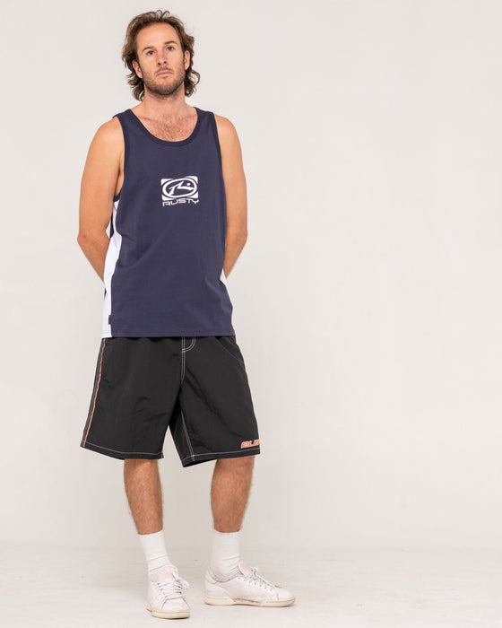 man-wearing-hyper-tank-in-navy-blue