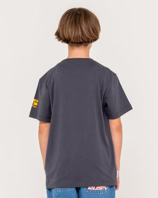 Boy wearing Jetsetter Tee Boys in Carbon