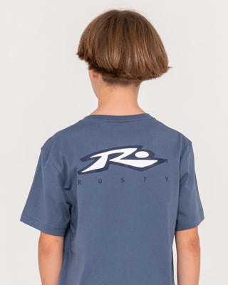 Boy wearing Registered Short Sleeve Tee Boys in China Blue