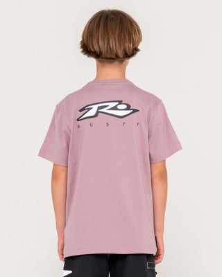 Boy wearing Registered Short Sleeve Tee Boys in Elderberry