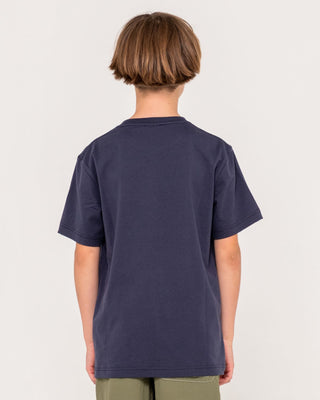 Boy wearing Internazionale Short Sleeve Tee Boys in Navy Blue