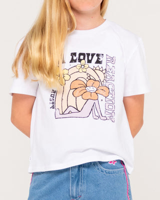 Girl wearing A Love Baby Tee Girls in White