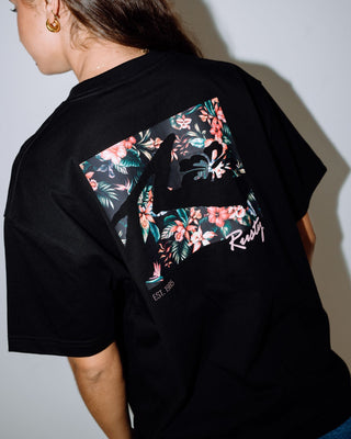 Woman wearing Jill Standard Fit Tee in Black