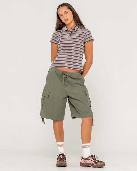 woman-wearing-blazed-stripe-baby-polo-tee-in-multi-stripe