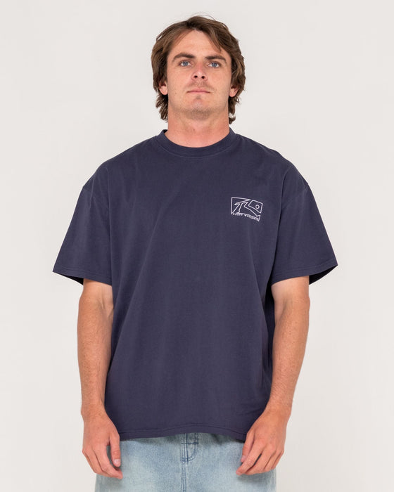 man-wearing-boxed-out-short-sleeve-tee-in-navy-blue