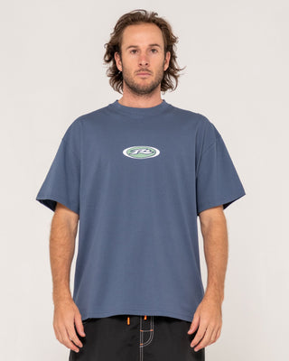 Man wearing Irie Eye Short Sleeve Tee in China Blue