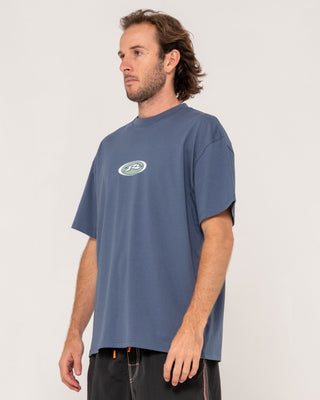 Man wearing Irie Eye Short Sleeve Tee in China Blue