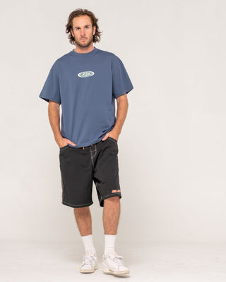 Man wearing Irie Eye Short Sleeve Tee in China Blue