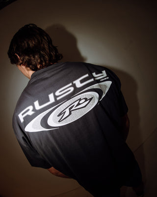 Man wearing Irie Eye Short Sleeve Tee in Carbon