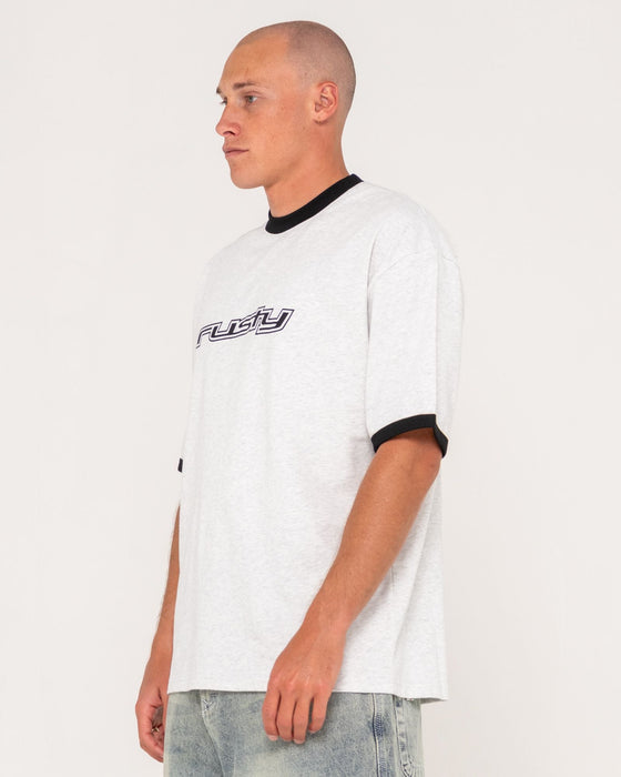 man-wearing-dead-ringer-short-sleeve-tee-in-ecru-marle