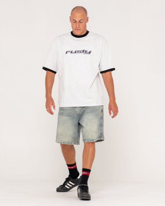 man-wearing-dead-ringer-short-sleeve-tee-in-ecru-marle