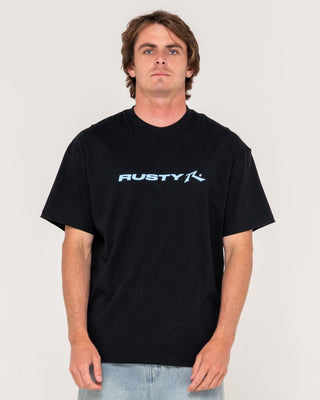 Man wearing Vital Rusty Short Sleeve Tee in Black 2