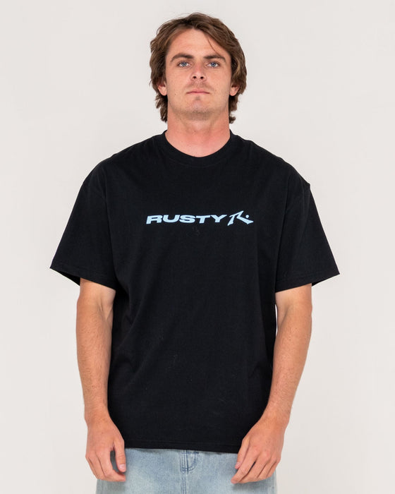 man-wearing-vital-rusty-short-sleeve-tee-in-black-2
