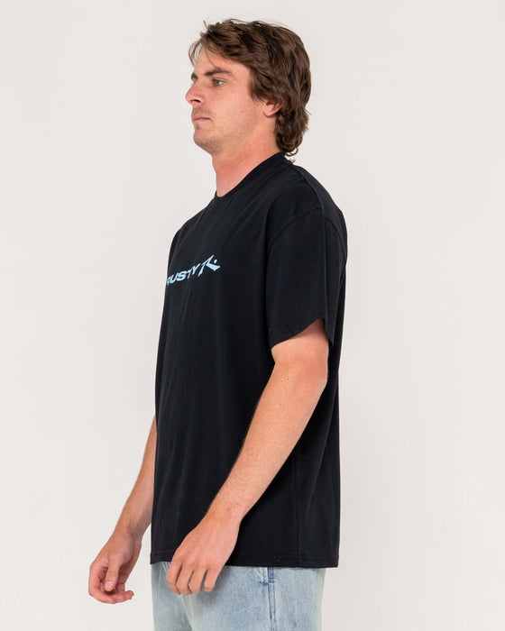 man-wearing-vital-rusty-short-sleeve-tee-in-black-2