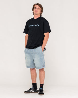 Man wearing Vital Rusty Short Sleeve Tee in Black 2