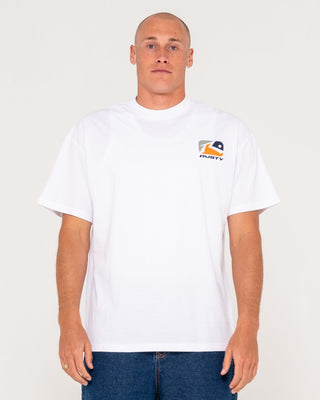 Man wearing Phenom Short Sleeve Tee in White 5
