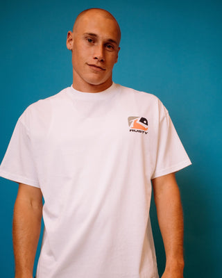 Man wearing Phenom Short Sleeve Tee in White 5