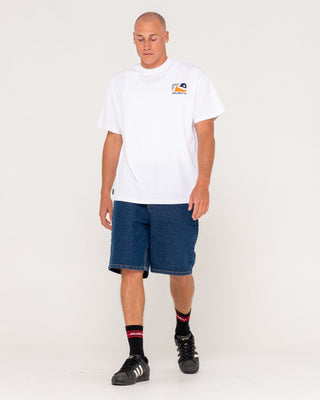 Man wearing Phenom Short Sleeve Tee in White 5