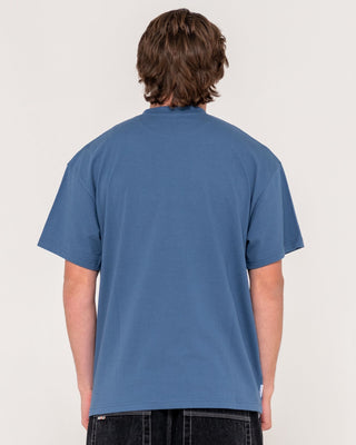 Man wearing Second Summer Short Sleeve Tee in China Blue