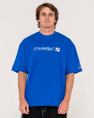 Man wearing Jetsetter Short Sleeve Tee in Royal Blue