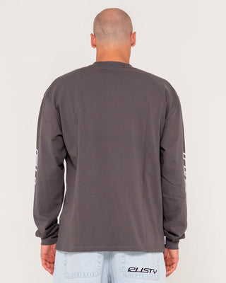 Man wearing Jetsetter Long Sleeve Tee in Coal