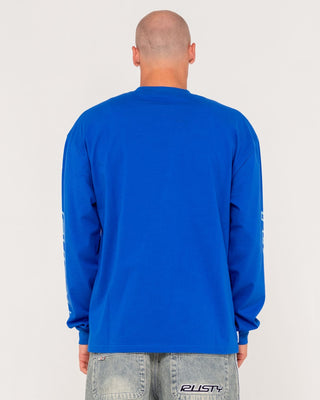 Man wearing Jetsetter Long Sleeve Tee in Royal Blue