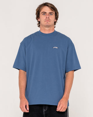 Man wearing Registered Short Sleeve Tee in China Blue